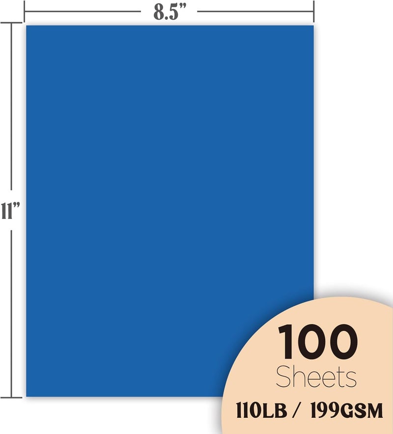 WritePads Veritas Blue Colored Cardstock, 8.5" x 11" Colored Copy paper, 110LB/199GSM Printer Paper, 100 Sheets (1 Reams), Colored Multi-Purpose Paper, Made in USA - Image 2
